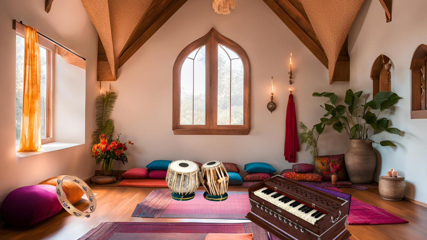 Picture AI generated - I don't have a proper one of the kirtans I lead yet as I always forget to take pics!