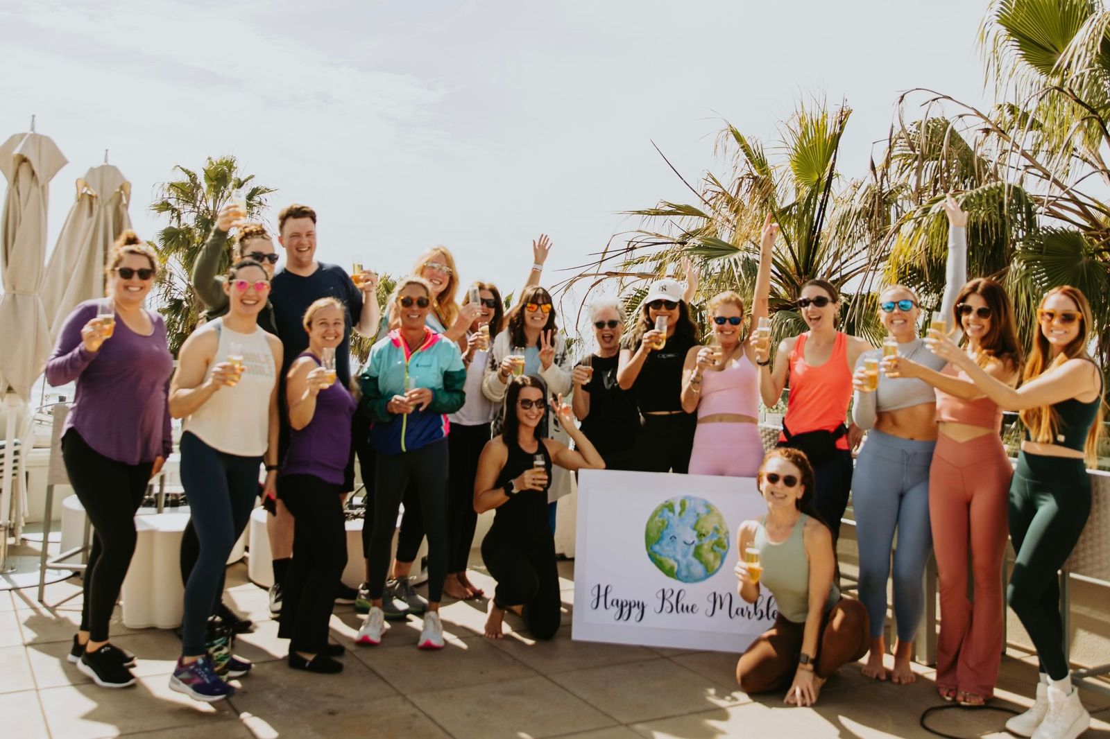 Post-shoot bubbly at Tower39 Rooftop Lounge