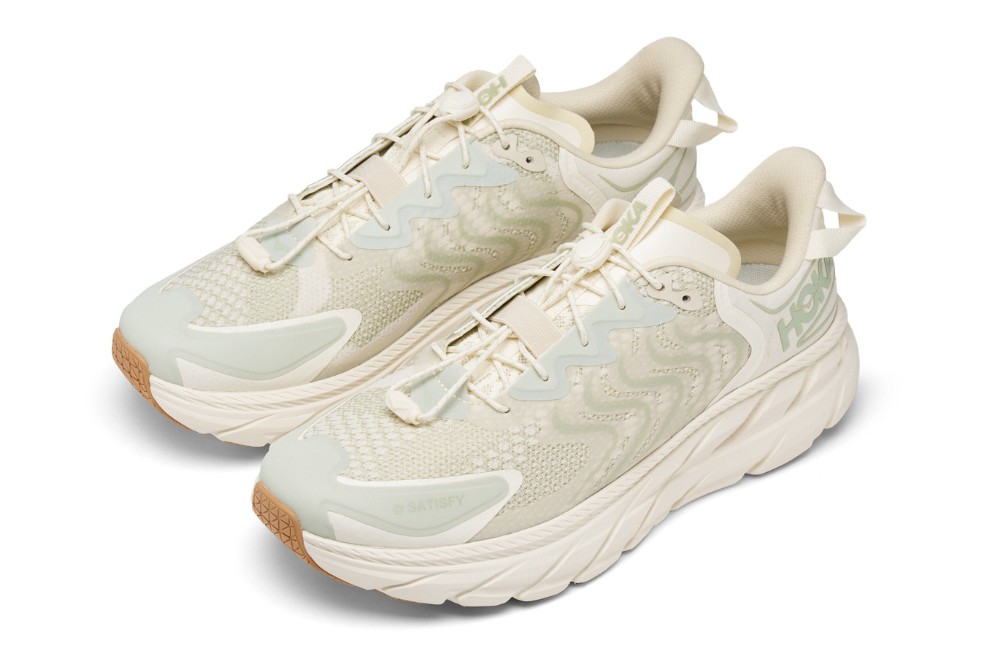 HOKA X SATISFY CLIFTON LS - white top