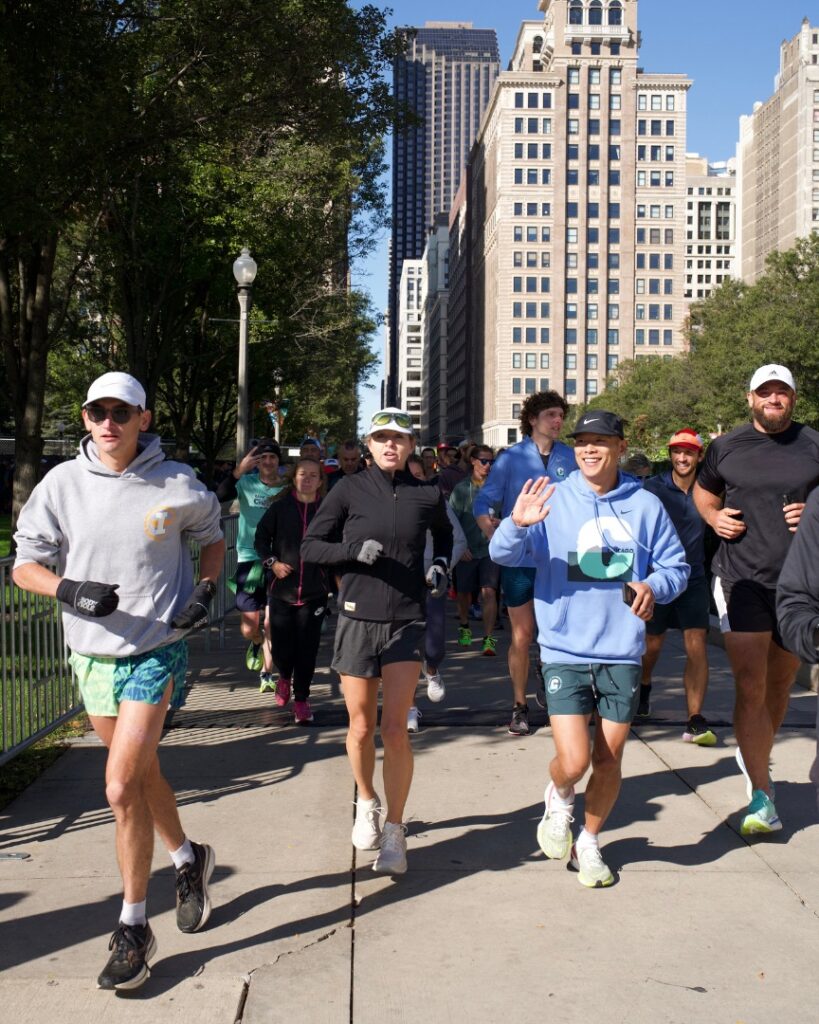 running with friends