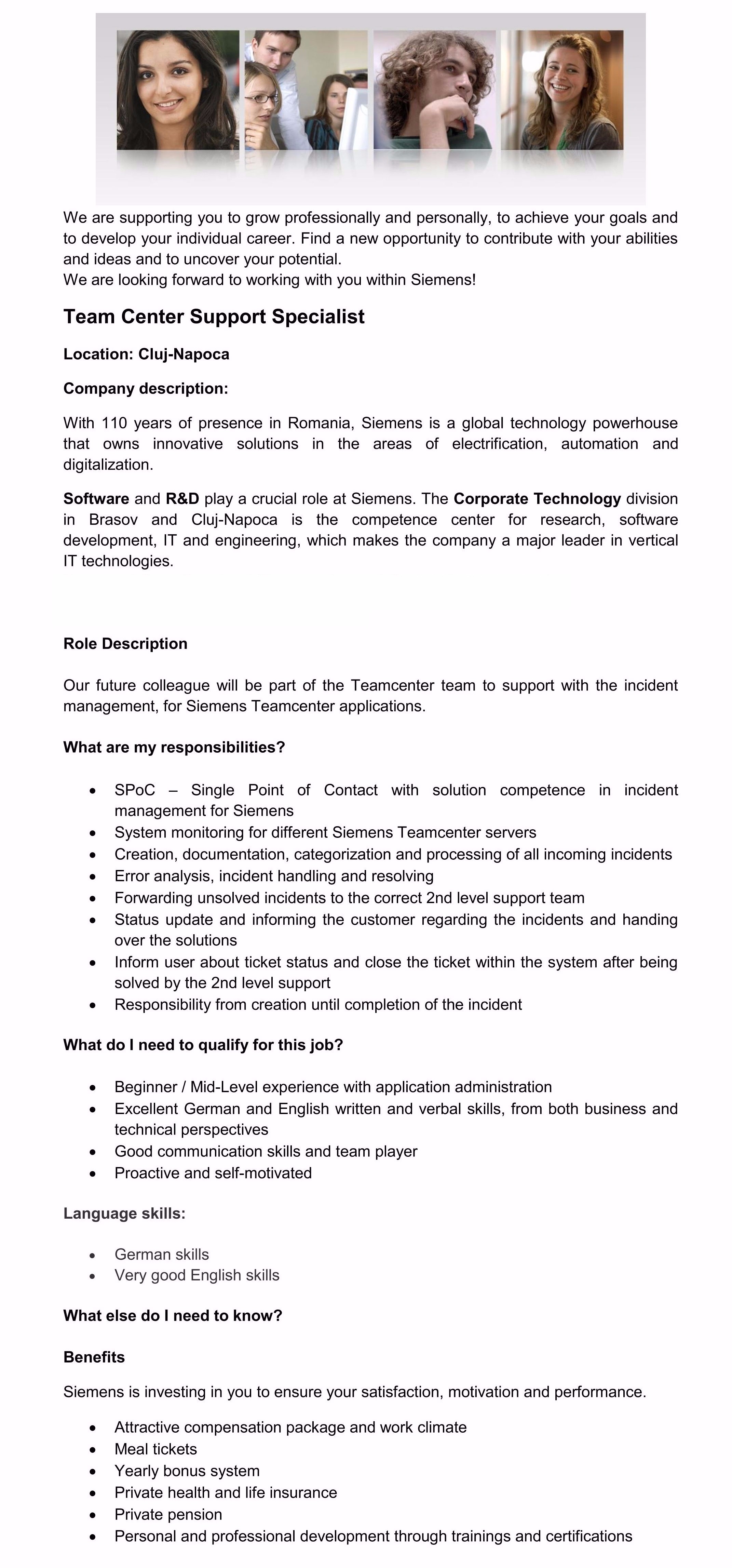 teamcenter support specialist teamcenter resume