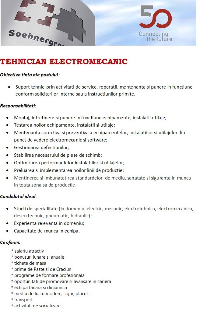 Tehnician Electromecanic - Automatizari