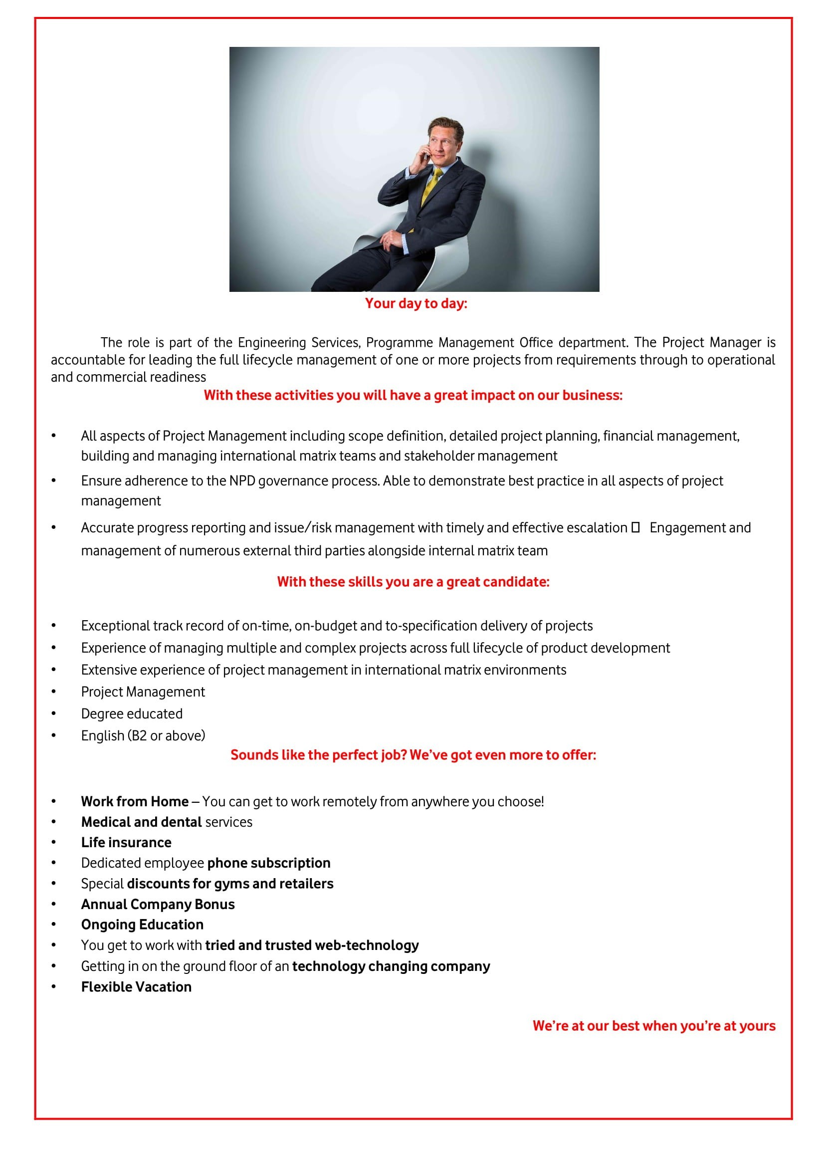 Project manager - Bucharest - VODAFONE ROMÂNIA TECHNOLOGIES SRL -  BestJobs.eu