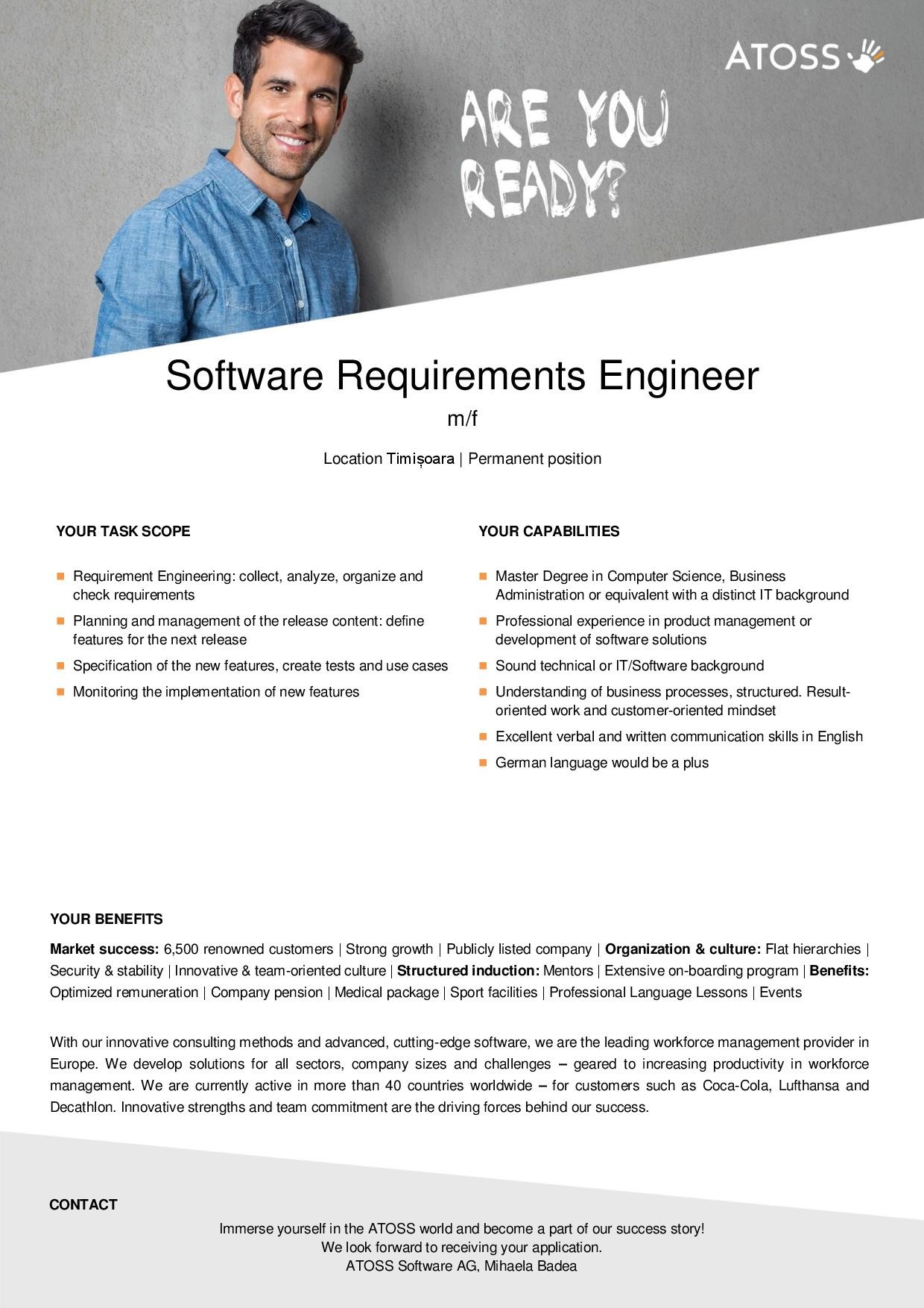 SW Requirements engineer