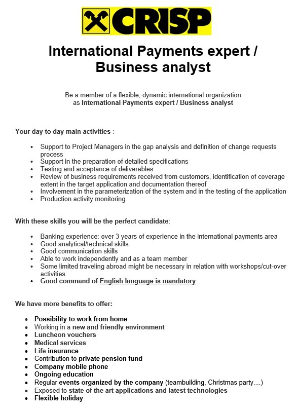 Payments expert - Business 