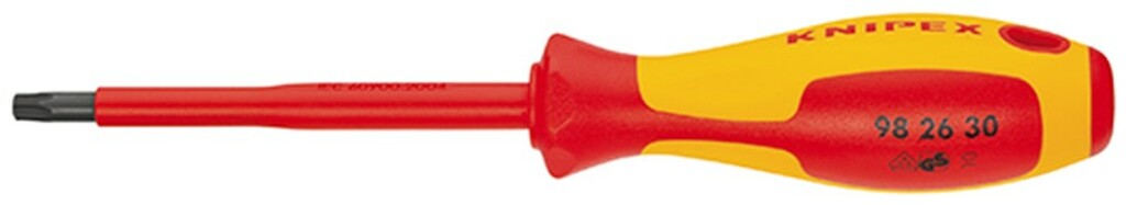 KNIPEX 98 26 15 Destornillador para tornillos Torx® mango aislante en dos componentes, según norma VDE bruñido 185 mm