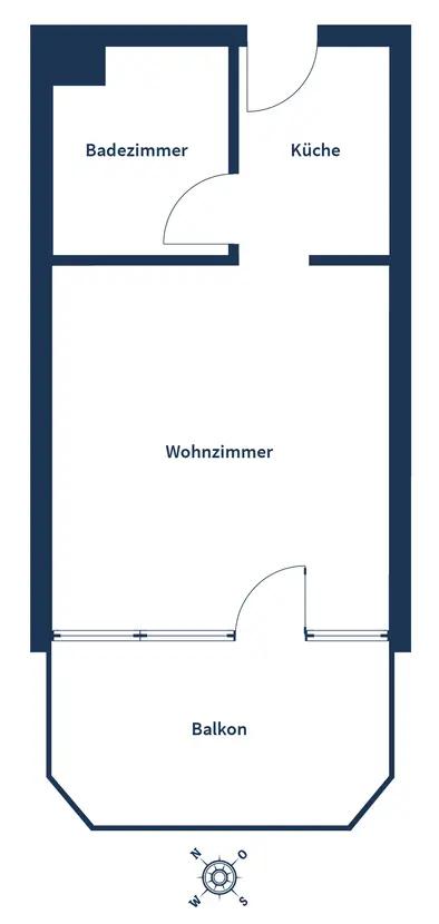 Bild 11: Charmantes Wohnnest: Einzimmerwohnung mit Balkon und Tiefgaragenstellplatz