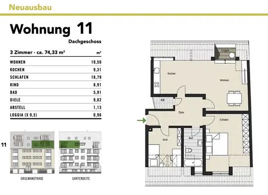 Bild 12: SELTENE NEUBAULIEBE ÜBER DEN DÄCHERN VON KÖLN: 3-ZIMMER PENTHOUSE IN RUHIGER LAGE +PROVISIONSFREI+