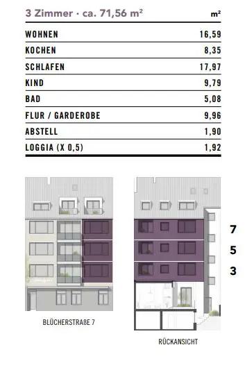 Bild 8: NIPPES - STADTWOHNUNG MIT 3 ZIMMERN UND LOGGIA - MODERNISIERT!!!