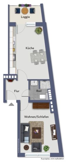 Bild 7: Vollständig renoviertes  und  modernisiertes Apartment mit Westbalkon in zentraler Lage.