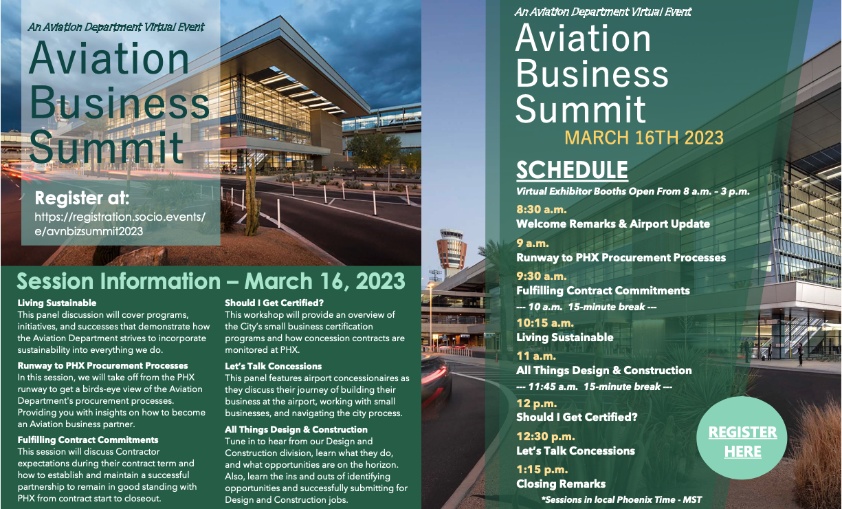 Interested in doing business with Sky Harbor, Deer Valley or Goodyear airport?