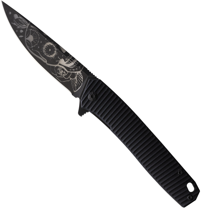 3-V-Gear Dia De Los Muertos Black Linerlock 2.75 product image