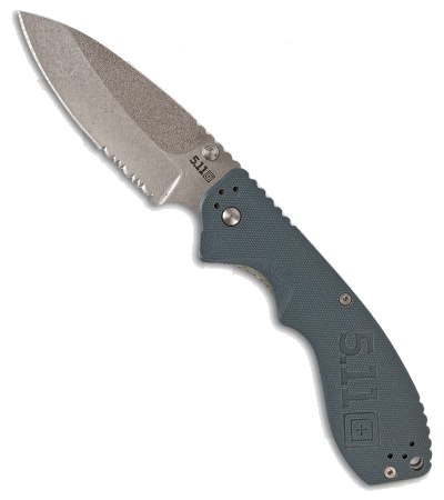 5.11 Tactical Courser 3.5 Blue FRN Liner Lock Knife AUS-8 Stonewash Serrated Blade product image