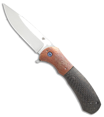 product image for Aaron Frederick Custom FS-1 Flipper Knife Lightning Strike Carbon Fiber Copper CPM-154