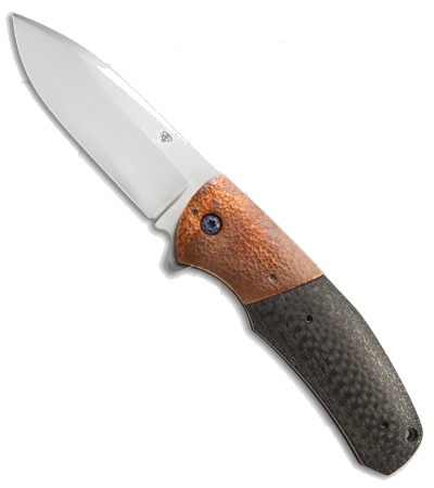 product image for Aaron Frederick Custom FS-2 Flipper Knife Blue Carbon Fiber CPM-154