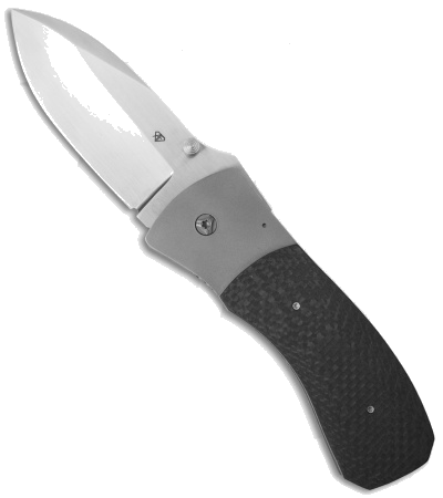 product image for Aaron Frederick Carbon Fiber Large Spearpoint Frame Lock Knife Satin Finish