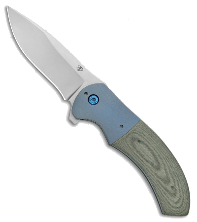 product image for Aaron Frederick Custom Rictor Flipper Knife OD Green Micarta CPM-154 Stonewash