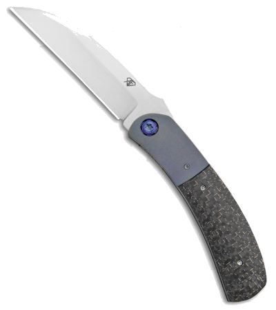 product image for Aaron Frederick Lightning Strike CF Titanium Custom Top Flipper Knife 154-CM Satin