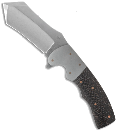 product image for Aaron Frederick VBSS Pearce Folder Titanium Frame Lock Knife Lightning Strike Carbon Fiber S35-VN Stonewash