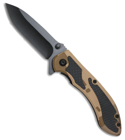 ABKT 006 Tan Digital Camo Aluminum Spring Assisted Knife with Black TiNi Blade product image