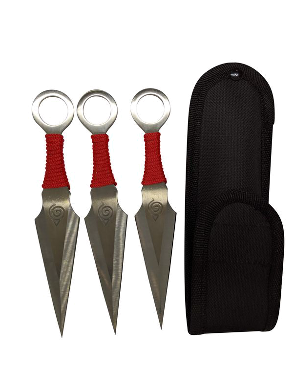 product image for Aeroblades Silver Red Throwing Knife Set Full Tang 7 In Spear Point