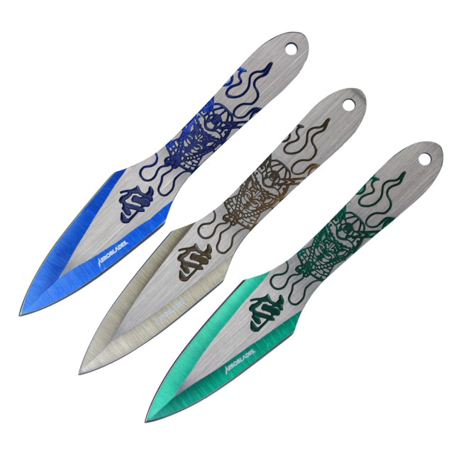 product image for Aeroblades Multicolor Throwing Knife Set 3 Pc 6.5" Overall
