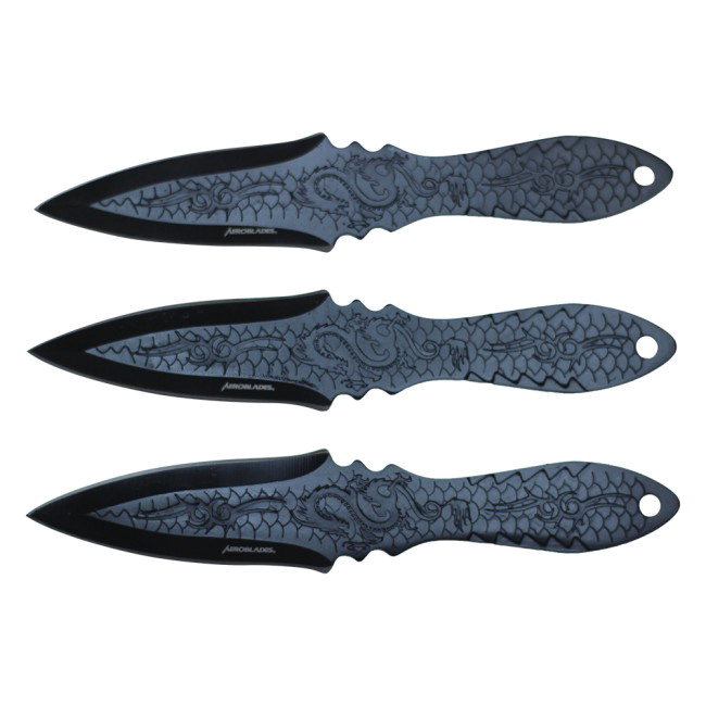 product image for Aeroblades Black Dragon Kunai Ninja Throwing Knife Set