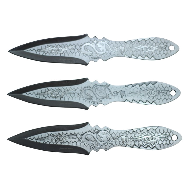 product image for Aeroblades Silver Dragon Kunai Throwing Knife Set