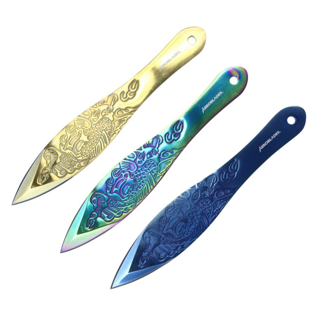 product image for Aeroblades Throwing Knife Set 3 Pc Koi Fish Multicolor