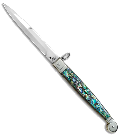 product image for AGA Campolin 9" Abalone Handle Satin Bayonet Blade Stiletto Knife