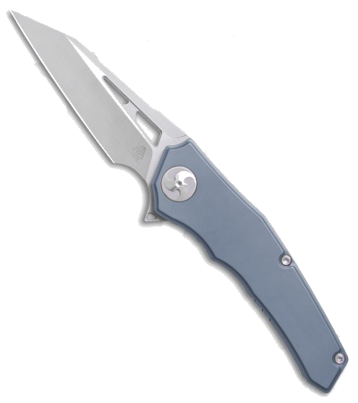 product image for Aiorosu Elite Blue Titanium Frame Lock Flipper Knife Wharncliffe Satin Blade AE-04