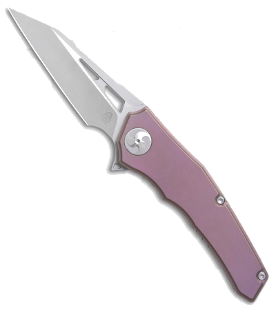 product image for Aiorosu Elite Purple Titanium Frame Lock Flipper Knife Wharncliffe Satin Blade
