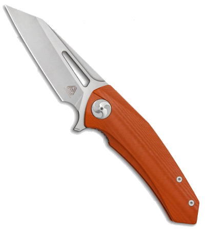 product image for Aiorosu Tornado AT-04 Orange G-10 Handle Stonewashed Wharncliffe Blade Flipper Knife