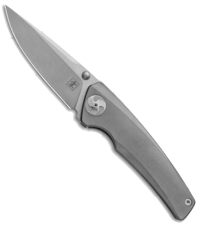 product image for Aiorosu Zong Frame Lock Knife Blasted Titanium Stonewashed Blade AZ-01
