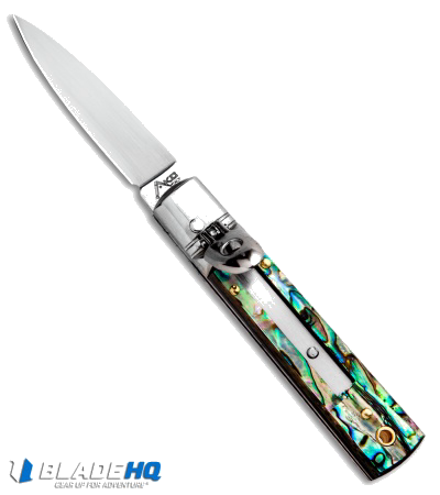 product image for AKC Lever Lock Automatic Knife Abalone Handle 6" Satin Blade