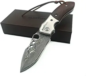 product image for ALBATROSS HGDK 007 Damascus Steel Folding Pocket Knife with Sandalwood Handle