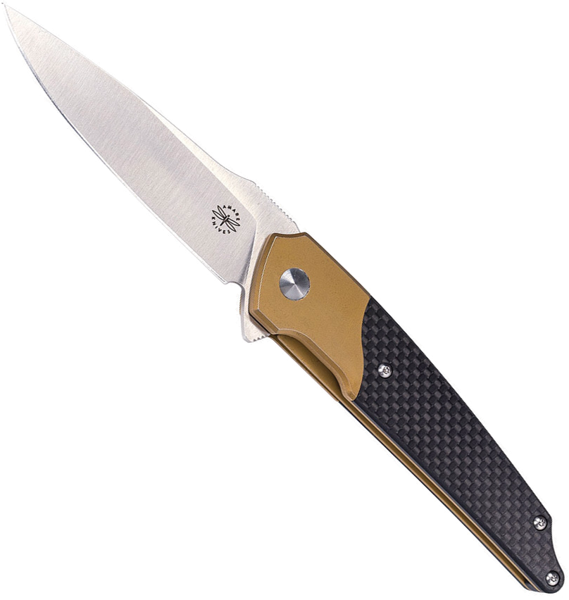 product image for Amare Pocket Peak Carbon Fiber Gold Linerlock Knife