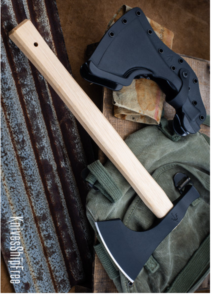 product image for American Tomahawk Model 2 Black Powdercoat 1060 Steel Tennessee Hickory Handle