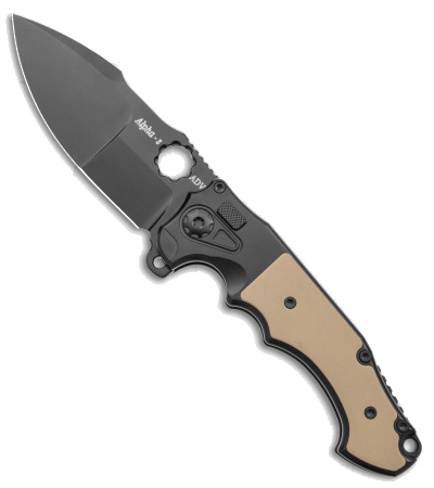 Andre De Villiers Mini Alpha-S Button Lock Knife Black