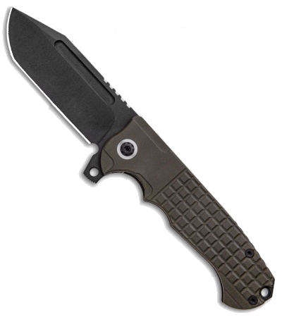 product image for Andre De Villiers Tanto Titanium Frame Lock Knife Brown G-10 Inlay