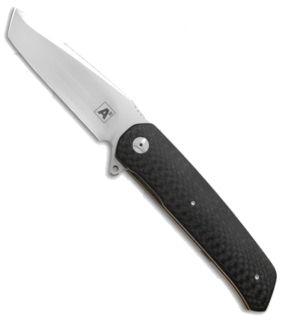 product image for Andre Thorburn A7 RWL-34 Satin Blade Lightning Strike Carbon Fiber Flipper Knife