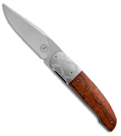 product image for Andre Thorburn L40 Custom Front Flipper Knife Stabilized Oak Wood Satin Finish N690