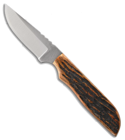 product image for Anza SP-3AJB Amber Jigged Bone Fixed Blade Knife