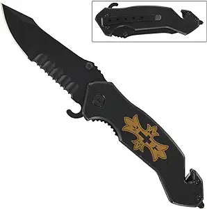 product image for Armory Replicas Black Dark Guardian Serrated Pocket Knife