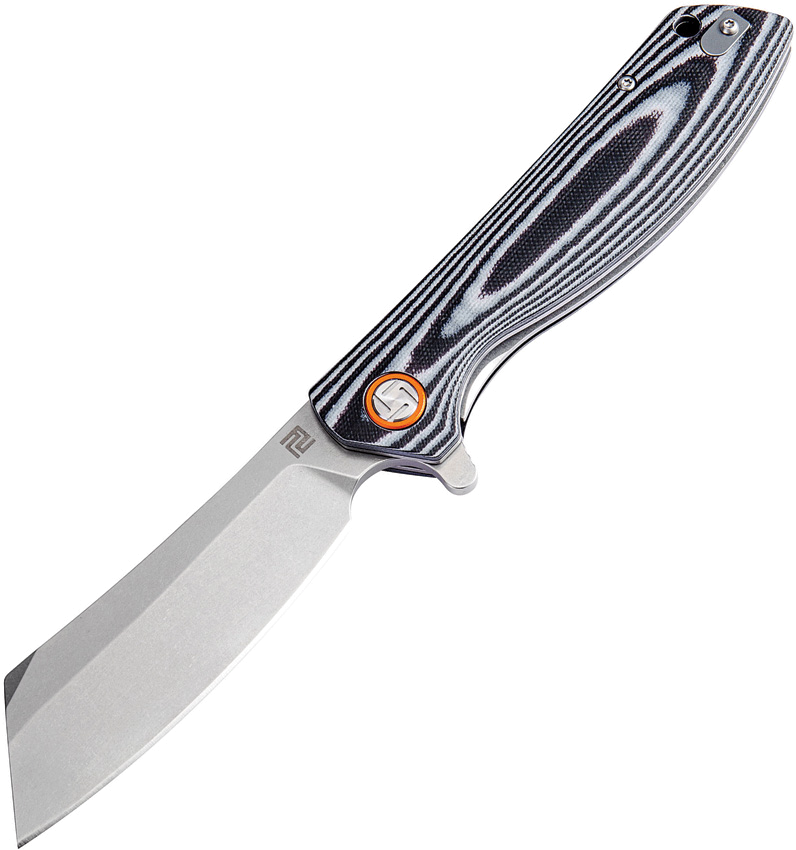 product image for Artisan Tomahawk Black White G10 Handle Linerlock 3.75" D2 Tool Steel Blade