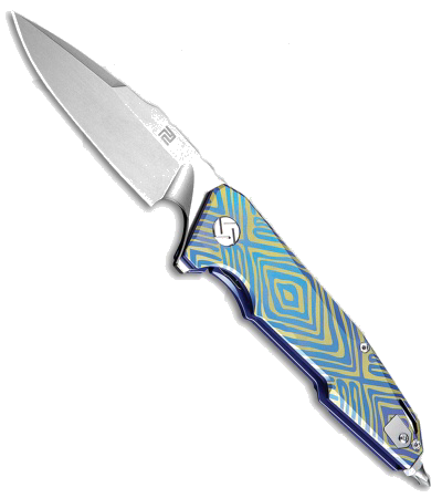 product image for Artisan Cutlery Predator Blue/Gold Titanium S35VN Blade