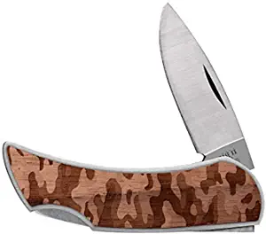 product image for Artist-Unknown Natural Wood Camo Executive Lockback Stainless Pocket Knife Model M1300L SS
