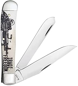 product image for Artist-Unknown Natural Bone Trapper 6254 SS Pocket Knife Iraqi Freedom White 50954