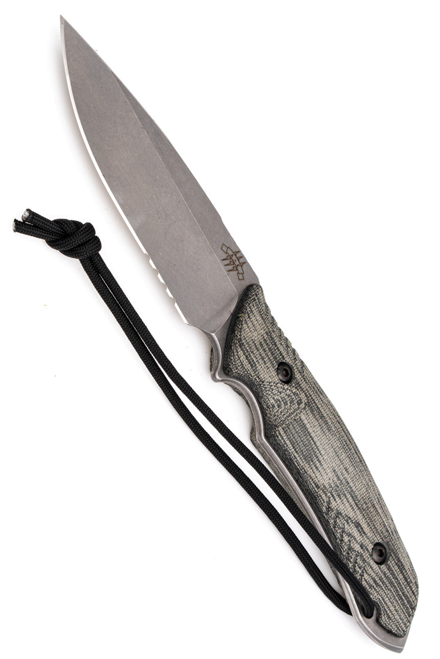 product image for Attleboro Knives The Attleboro Black CPM S35VN Partially Serrated Knife