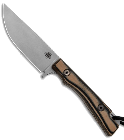 product image for Attleboro Caribou Mountain Skinner Fixed Blade Knife Black and Tan G-10 Handle Satin Blade